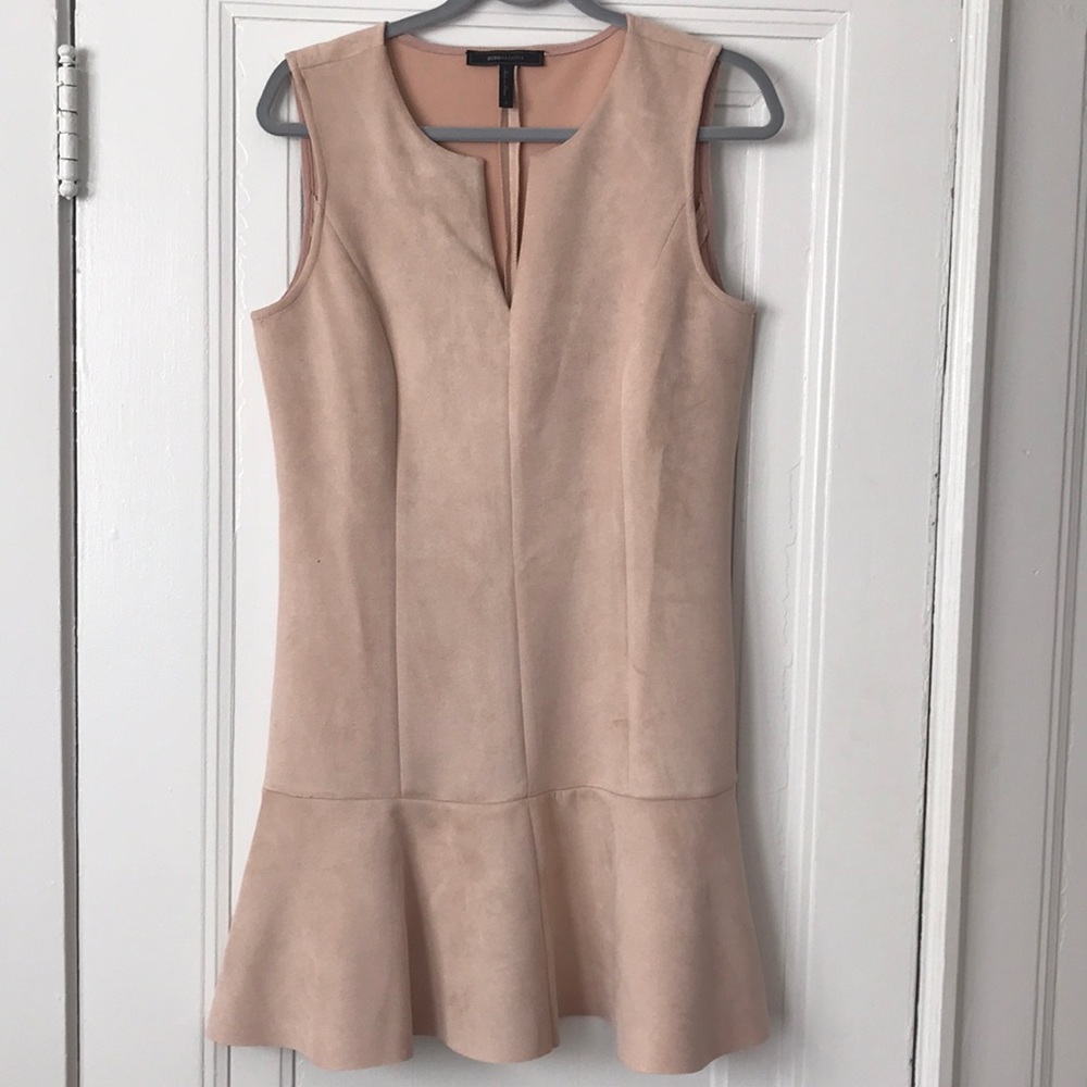 Drop waist soft suede-look dress